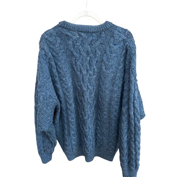 Vintage Mens 100% Wool Fishermans Sweater - Aran Crafts - Large - Picture 2 of 7